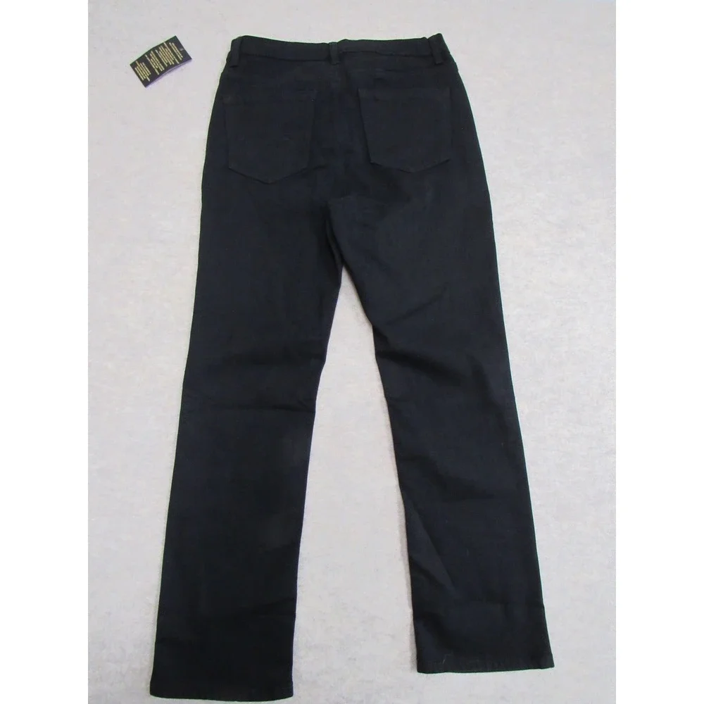 DG2 Diane Gilman Virtual Stretch‎ Straight Leg Jeans Black Womens Size 6 NWT